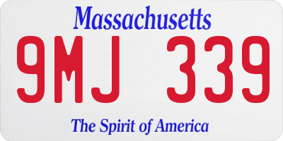 MA license plate 9MJ339