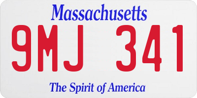 MA license plate 9MJ341