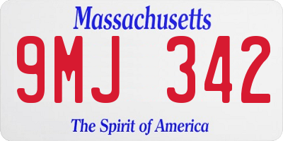 MA license plate 9MJ342