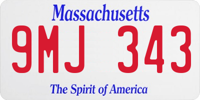 MA license plate 9MJ343
