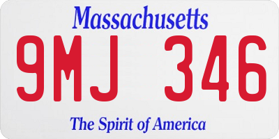 MA license plate 9MJ346