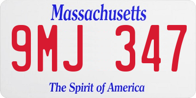 MA license plate 9MJ347