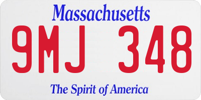 MA license plate 9MJ348