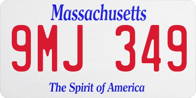 MA license plate 9MJ349