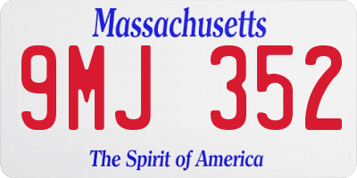 MA license plate 9MJ352