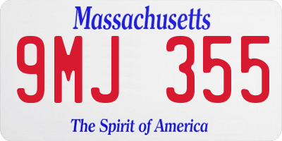 MA license plate 9MJ355