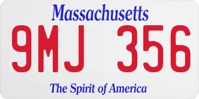 MA license plate 9MJ356