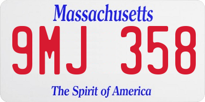 MA license plate 9MJ358