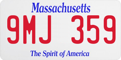 MA license plate 9MJ359