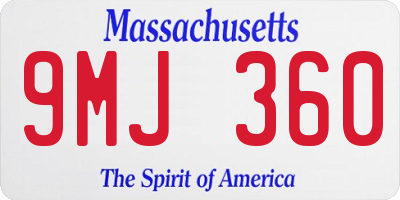 MA license plate 9MJ360