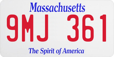 MA license plate 9MJ361