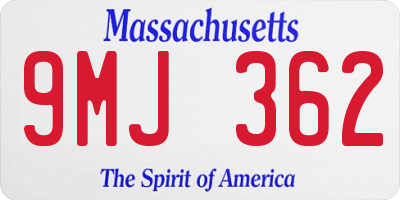 MA license plate 9MJ362