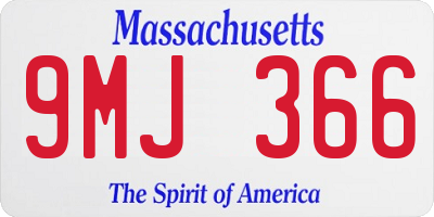 MA license plate 9MJ366