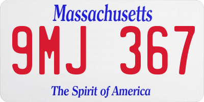 MA license plate 9MJ367