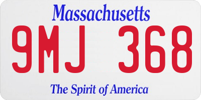 MA license plate 9MJ368