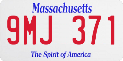 MA license plate 9MJ371