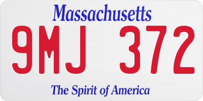 MA license plate 9MJ372