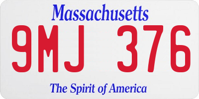 MA license plate 9MJ376