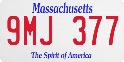 MA license plate 9MJ377