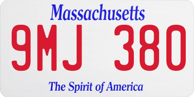 MA license plate 9MJ380