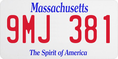 MA license plate 9MJ381