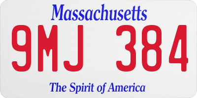 MA license plate 9MJ384