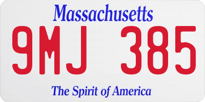 MA license plate 9MJ385