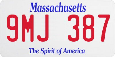 MA license plate 9MJ387