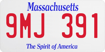 MA license plate 9MJ391