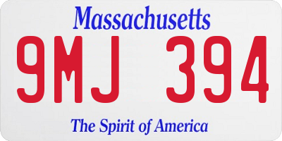 MA license plate 9MJ394