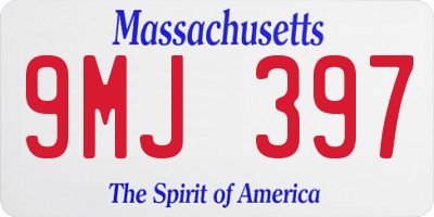 MA license plate 9MJ397