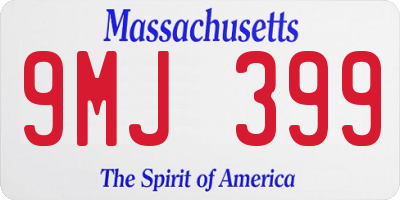 MA license plate 9MJ399