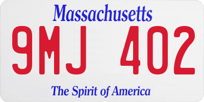 MA license plate 9MJ402