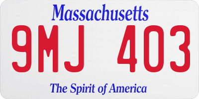 MA license plate 9MJ403