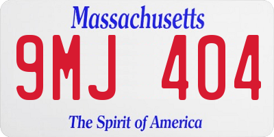 MA license plate 9MJ404
