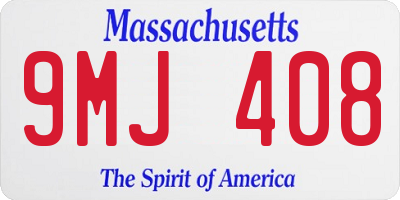 MA license plate 9MJ408