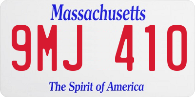 MA license plate 9MJ410