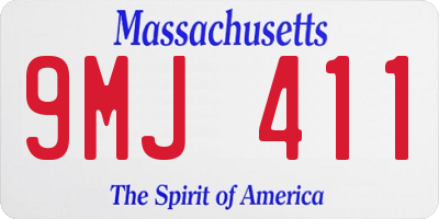 MA license plate 9MJ411