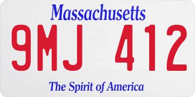 MA license plate 9MJ412
