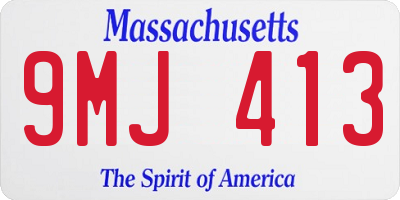 MA license plate 9MJ413