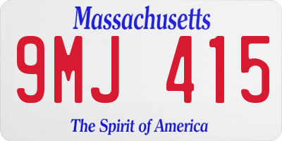 MA license plate 9MJ415