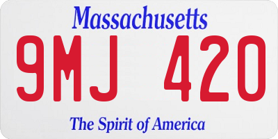 MA license plate 9MJ420