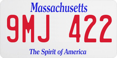 MA license plate 9MJ422