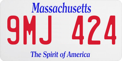 MA license plate 9MJ424