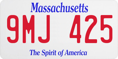 MA license plate 9MJ425