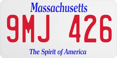 MA license plate 9MJ426