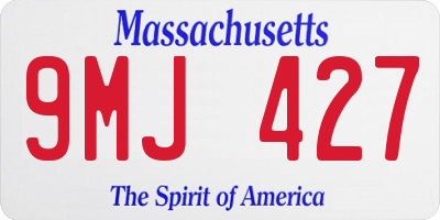 MA license plate 9MJ427