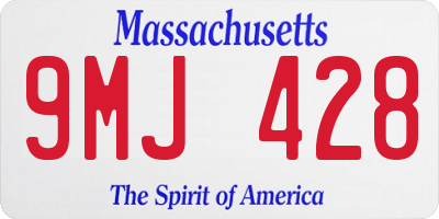 MA license plate 9MJ428