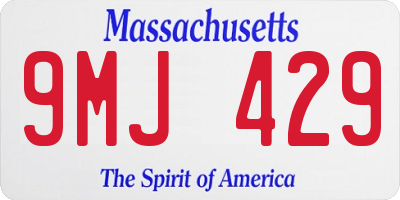 MA license plate 9MJ429
