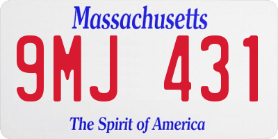 MA license plate 9MJ431
